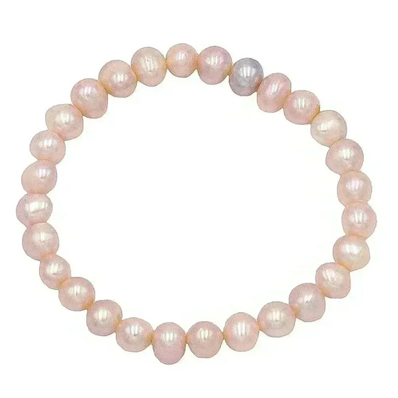 Freshwater Pearl Bracelet Elastic Slip On Bracelet Wedding Bridal Jewelry Summer - Picture 1 of 2